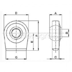 Rótula brazos inferiores 25x97