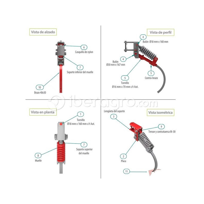 Conjunto chisel medio 80x80 brazo 40x30