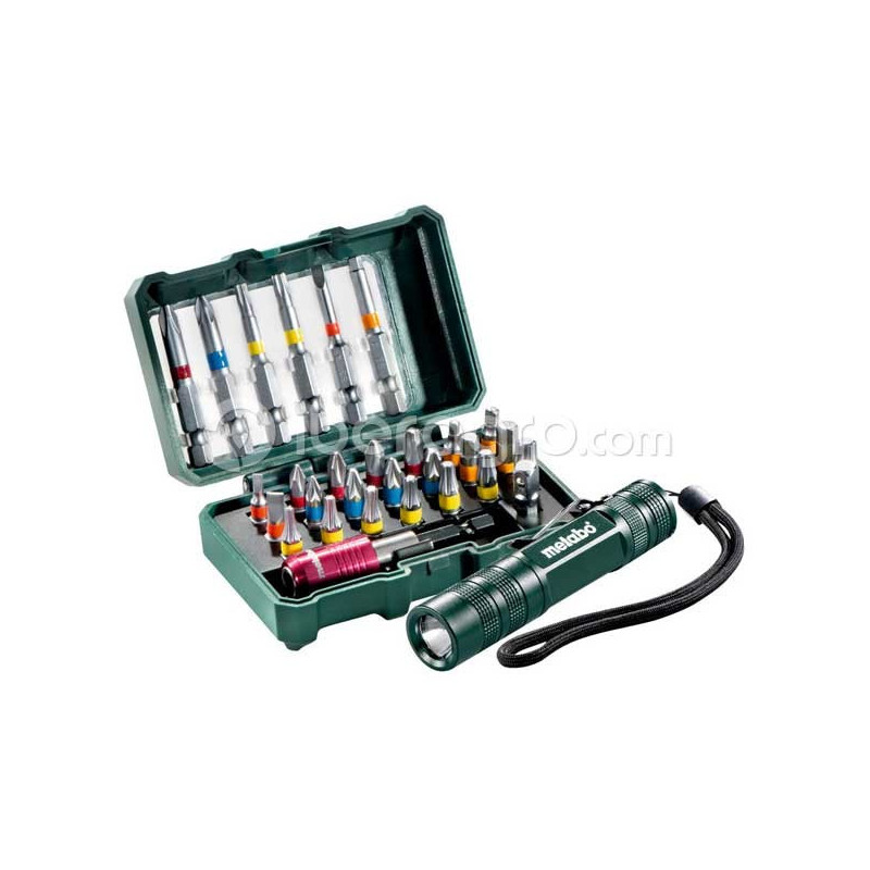 Caja de puntas Metabo SP 29 piezas + mini linterna