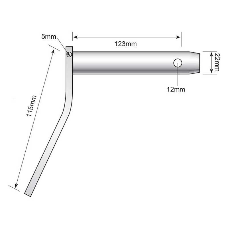 Bulón con mango 22x123 mm Cat. 1