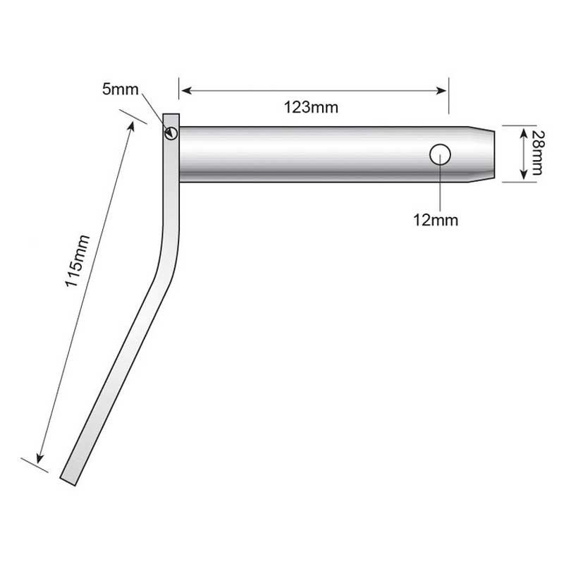 Bulón con mango 28x123 mm Cat. 2