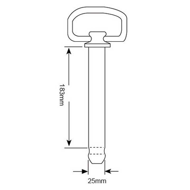 Bulón con pasador y cadena 25x183 mm