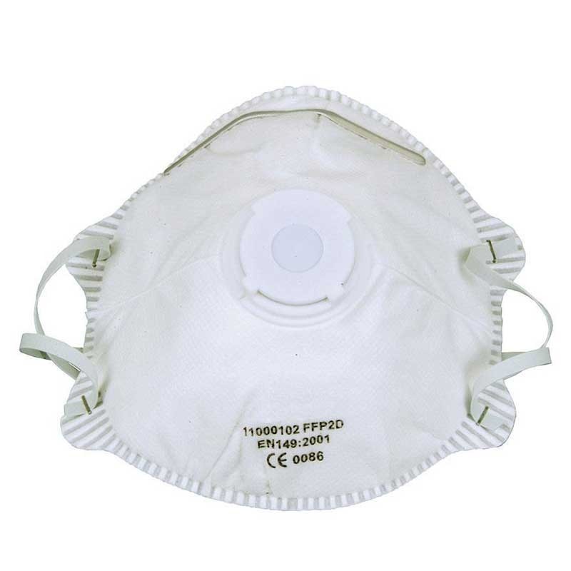 Mascarilla de FFP2D no reutilizable con válvula